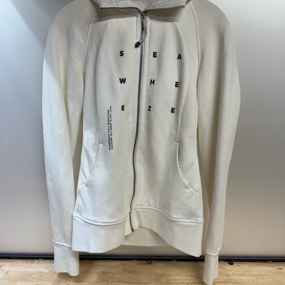 Lululemon Athletica White Marathon Zip-Up Jacket